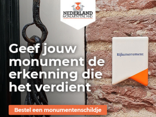 Monumentenschildje op een muur